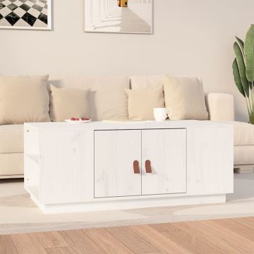 Gossi masuta de cafea, alb, 100x50x41 cm, lemn masiv de pin
