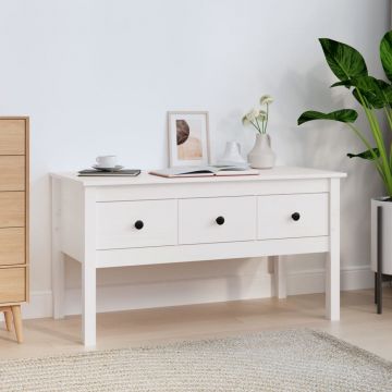 Gossi masuta de cafea, alb, 102x49x55 cm, lemn masiv de pin