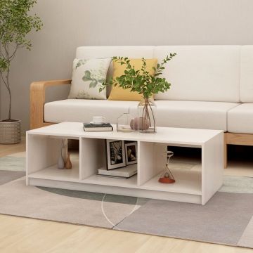 Gossi masuta de cafea, alb, 110x50x34 cm, lemn masiv de pin