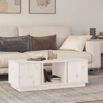 Gossi masuta de cafea, alb, 110x50x40 cm, lemn masiv de pin