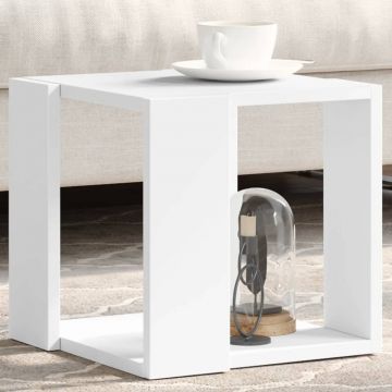 Gossi masuta de cafea, alb, 32x32x30 cm, lemn prelucrat