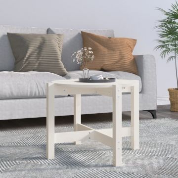Gossi masuta de cafea, alb, Ø 62,5x45 cm, lemn masiv de pin