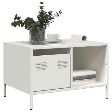 Gossi masuta de cafea, alb, 68,5x50x43,5 cm, otel laminat la rece