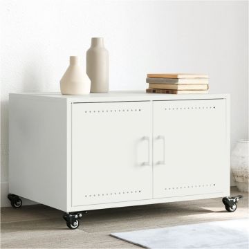 Gossi masuta de cafea, alb, 68x50x43,5 cm, otel laminat la rece