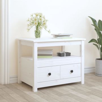 Gossi masuta de cafea, alb, 71x49x55 cm, lemn masiv de pin