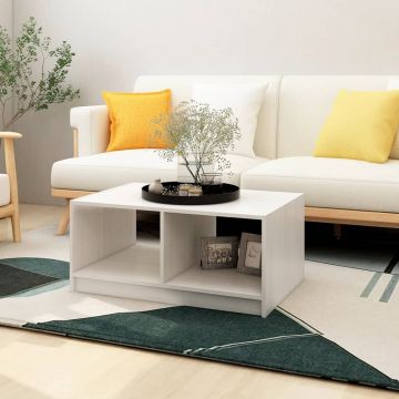 Gossi masuta de cafea, alb, 75x50x33,5 cm, lemn masiv de pin