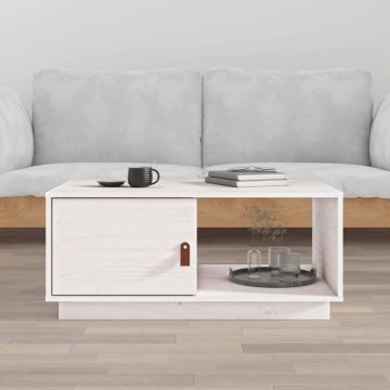 Gossi masuta de cafea, alb, 80x50x35,5 cm, lemn masiv de pin
