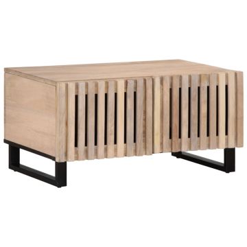Gossi masuta de cafea, alb, 80x51x40 cm, lemn masiv de mango
