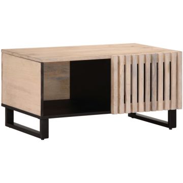 Gossi masuta de cafea, alb, 80x51x40 cm, lemn masiv de mango