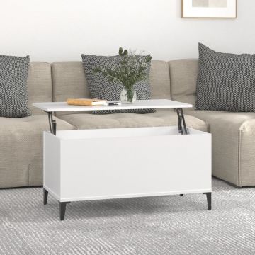 Gossi masuta de cafea, alb, 90x44,5x45 cm, lemn compozit
