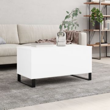 Gossi masuta de cafea, alb, 90x44,5x45 cm, lemn compozit