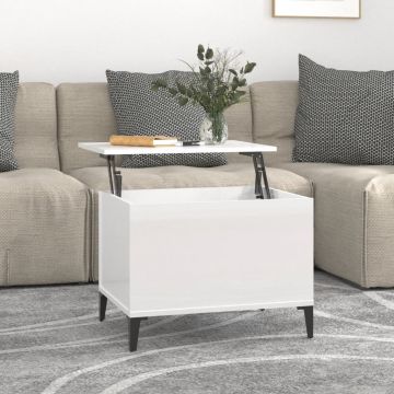 Gossi masuta de cafea, alb extralucios, 60x44,5x45 cm, lemn compozit