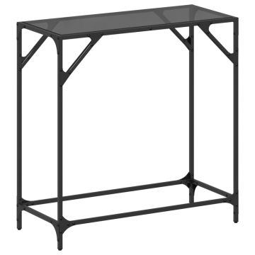 Gossi masuta de cafea, blat din sticla negra, 80x35x81 cm, otel