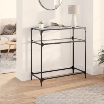 Gossi masuta de cafea, blat din sticla transparenta, 80x35x81 cm otel