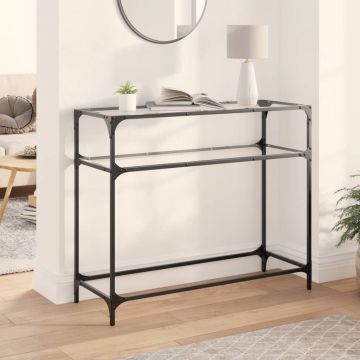 Gossi masuta de cafea, blat din sticla transparenta, 98x35x81 cm otel