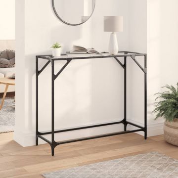Gossi masuta de cafea, blat din sticla transparenta, 98x35x81 cm otel