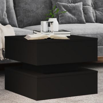 Gossi masuta de cafea cu lumini led, negru, 50x50x40 cm