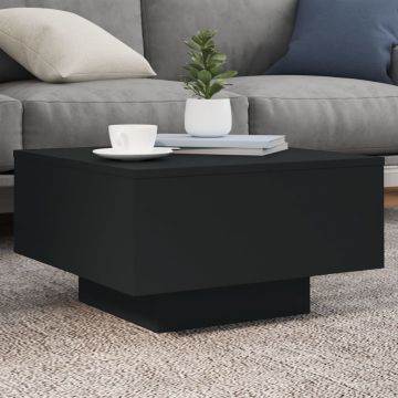Gossi masuta de cafea cu lumini led, negru, 55x55x31 cm