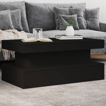 Gossi masuta de cafea cu lumini led, negru, 90x50x40 cm