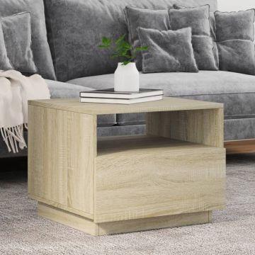 Gossi masuta de cafea cu lumini led, stejar sonoma, 50x49x40 cm