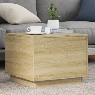 Gossi masuta de cafea cu lumini led, stejar sonoma, 50x50x40 cm
