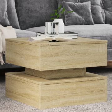 Gossi masuta de cafea cu lumini led, stejar sonoma, 50x50x40 cm