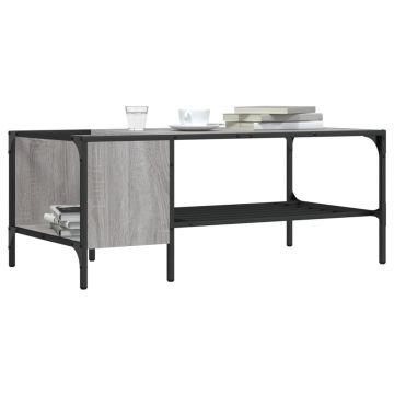 Gossi masuta de cafea cu raft, gri sonoma, 100x51x40 cm, lemn