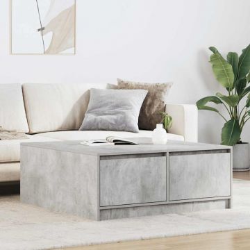 Gossi masuta de cafea cu sertare gri beton 100x100x40 cm
