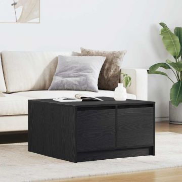 Gossi masuta de cafea cu sertare stejar negru 70,5x70x40 cm
