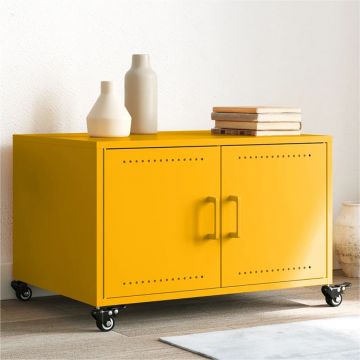 Gossi masuta de cafea galben mustar 68x50x43,5cm otel laminat la rece