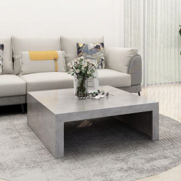 Gossi masuta de cafea, gri beton, 100x100x35 cm, lemn prelucrat