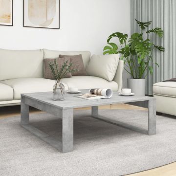 Gossi masuta de cafea, gri beton, 100x100x35 cm, lemn prelucrat