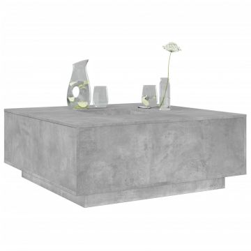 Gossi masuta de cafea gri beton 100x100x40 cm lemn prelucrat