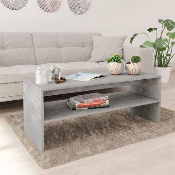 Gossi masuta de cafea, gri beton, 100x40x40 cm, lemn prelucrat