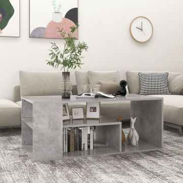 Gossi masuta de cafea, gri beton, 100x50x40 cm, lemn prelucrat