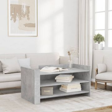 Gossi masuta de cafea, gri beton, 100x50x50 cm, lemn prelucrat