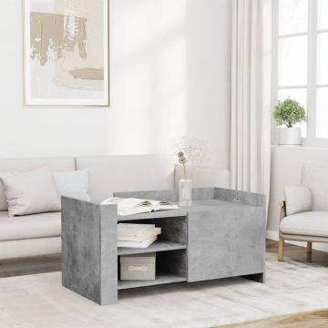 Gossi masuta de cafea, gri beton, 100x50x50 cm, lemn prelucrat