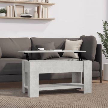 Gossi masuta de cafea, gri beton, 101x49x52 cm, lemn prelucrat