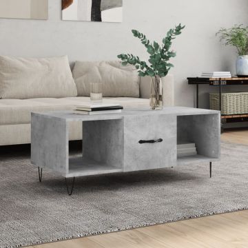 Gossi masuta de cafea, gri beton, 102x50x40 cm, lemn prelucrat