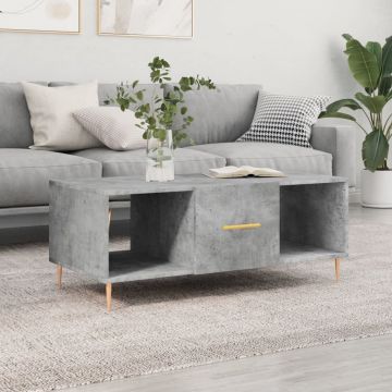 Gossi masuta de cafea, gri beton, 102x50x40 cm, lemn prelucrat
