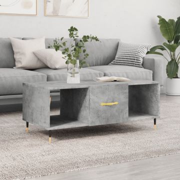 Gossi masuta de cafea, gri beton, 102x50x40 cm, lemn prelucrat