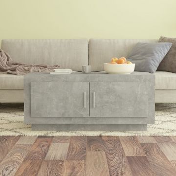 Gossi masuta de cafea, gri beton, 102x50x45 cm, lemn prelucrat