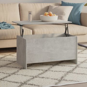 Gossi masuta de cafea, gri beton, 102x55,5x52,5 cm, lemn prelucrat