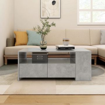 Gossi masuta de cafea, gri beton, 102x55x42 cm, lemn prelucrat