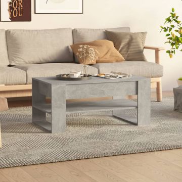 Gossi masuta de cafea, gri beton, 102x55x45 cm, lemn prelucrat