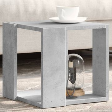 Gossi masuta de cafea, gri beton, 32x32x30 cm, lemn prelucrat