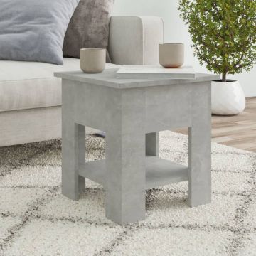 Gossi masuta de cafea, gri beton, 40x40x42 cm, lemn prelucrat