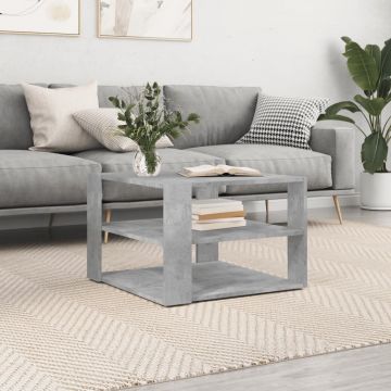 Gossi masuta de cafea, gri beton, 59,5x59,5x40 cm, lemn compozit
