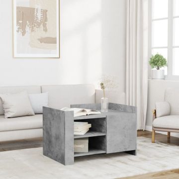 Gossi masuta de cafea, gri beton, 80x50x50 cm, lemn prelucrat