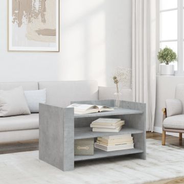 Gossi masuta de cafea, gri beton, 80x50x50 cm, lemn prelucrat